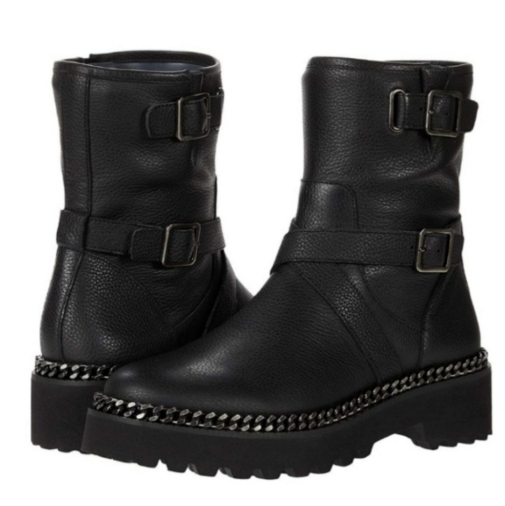 VINCE CAMUTO Womens Messtia Moto Buckle Lug Sole Boties Size 7